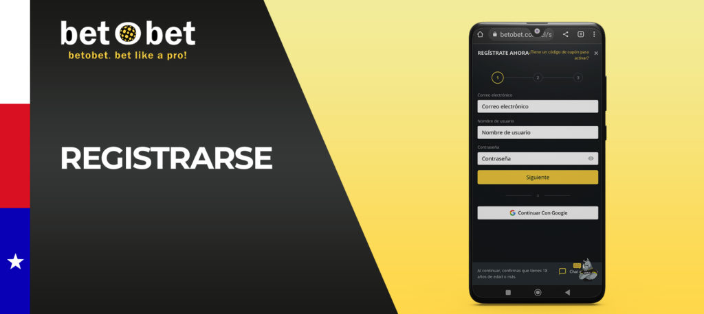 Cómo registrarse en la aplicación móvil de Betobet en Android