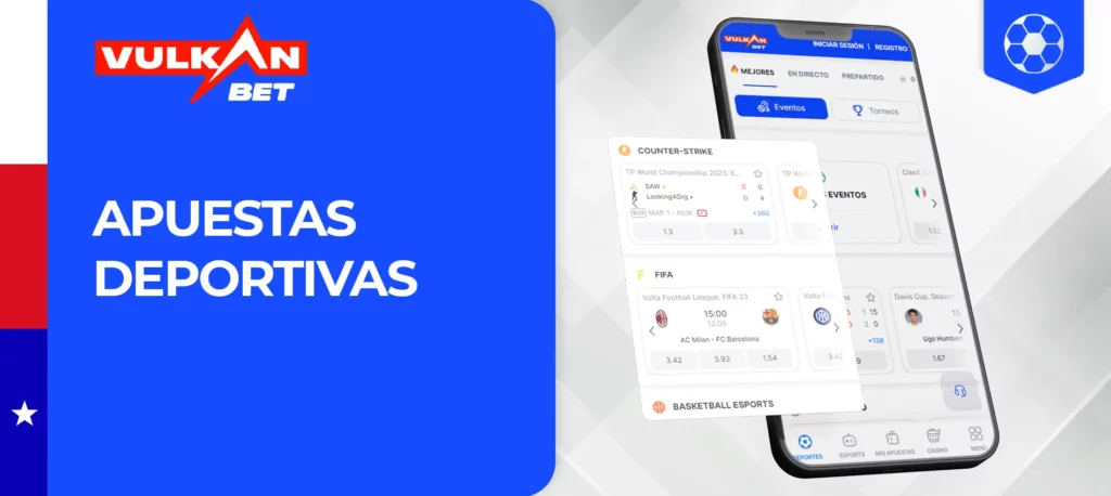 En Vulkan Bet, puedes apostar en más de 20 deportes online