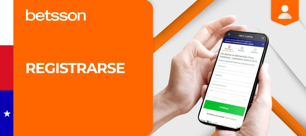 Instrucciones de registro a través de la aplicación móvil de Betsson