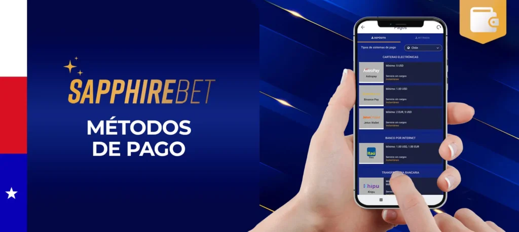 Todos los métodos de depósito y retirada en SapphireBet