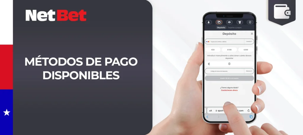 Todos los métodos de depósito y retirada en Netbet