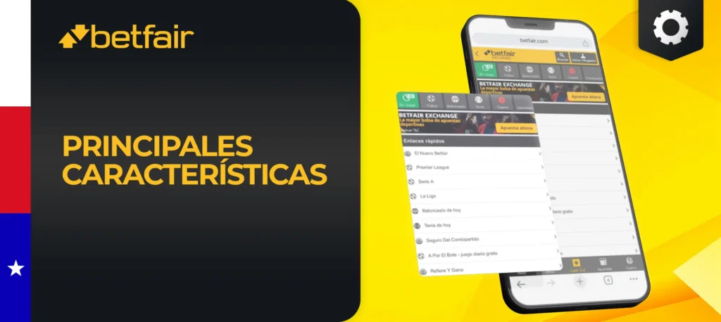 Todas las funciones posibles de la aplicación móvil de Betfair