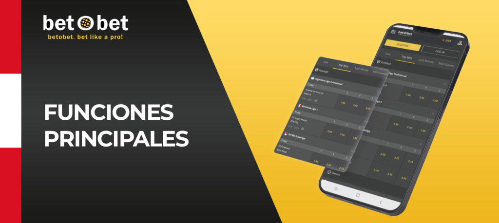Características de la aplicación móvil de Betobet para Android