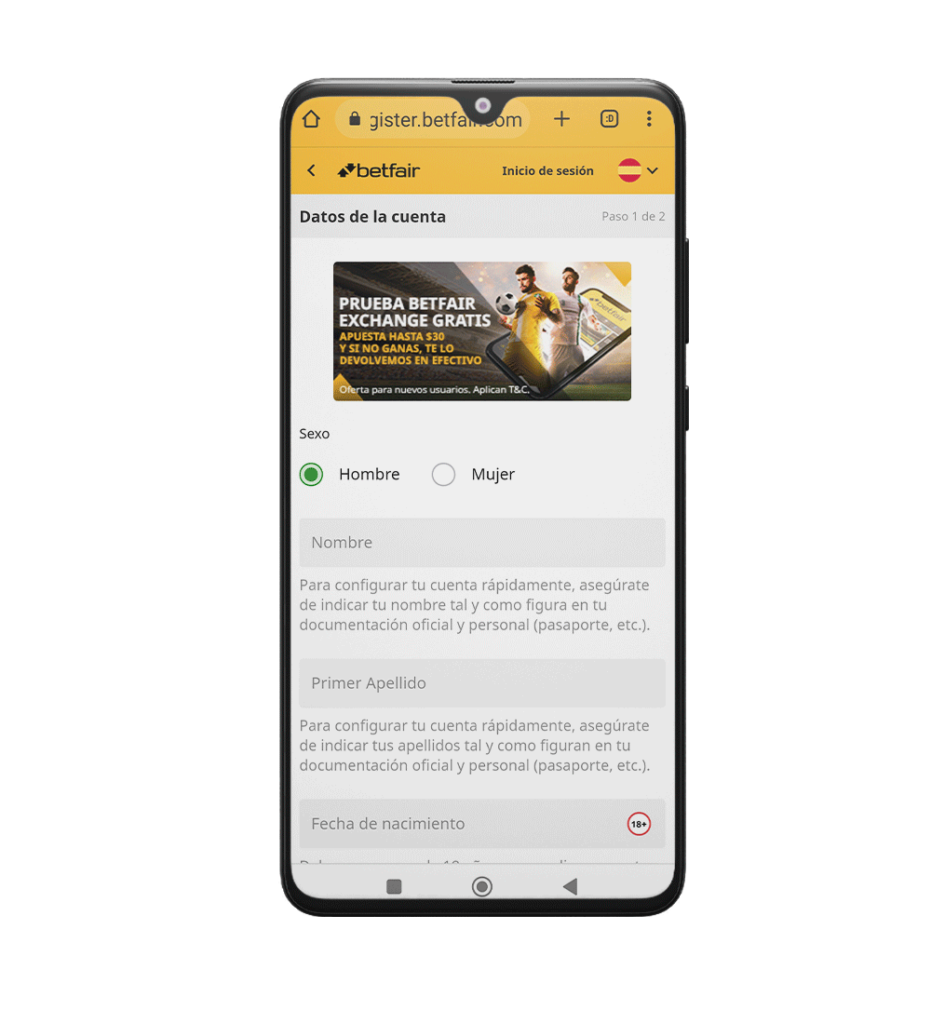 Cómo registrarse en la aplicación móvil de Betfair