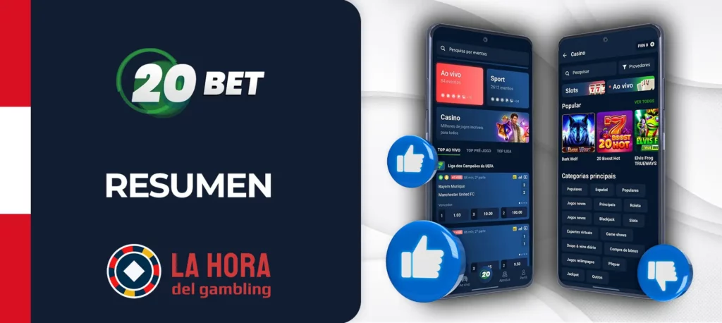 Conclusiones sobre la casa de apuestas 20Bet en Perú  