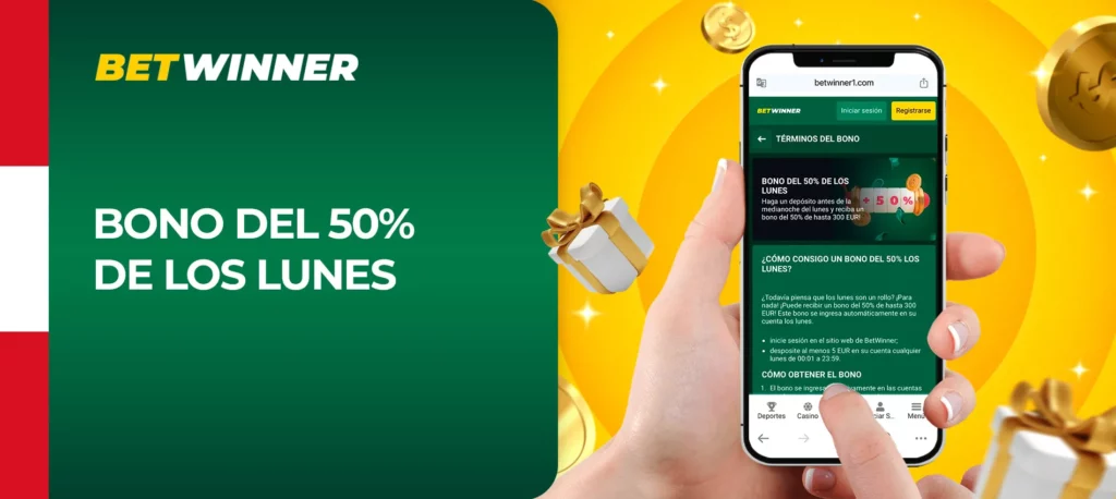 ¿Cuáles son las condiciones del Bono del 50% de los lunes Betwinner?