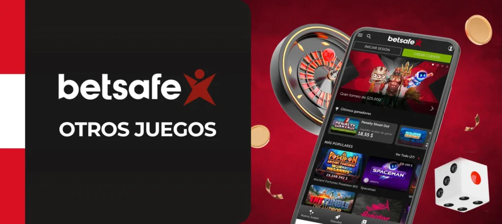 Casino y otros juegos de azar en la app móvil de Betsafe en Perú