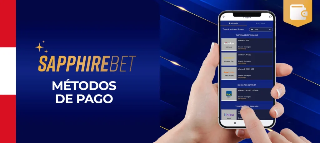 Todos los métodos de depósito y retirada en SapphireBet Peru