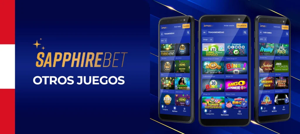 Juegos de cartas y otros juegos en el casino SapphireBet en Perú