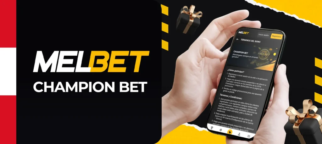 Consigue el bono Champion Bet de Melbet usando el código promocional en Perú