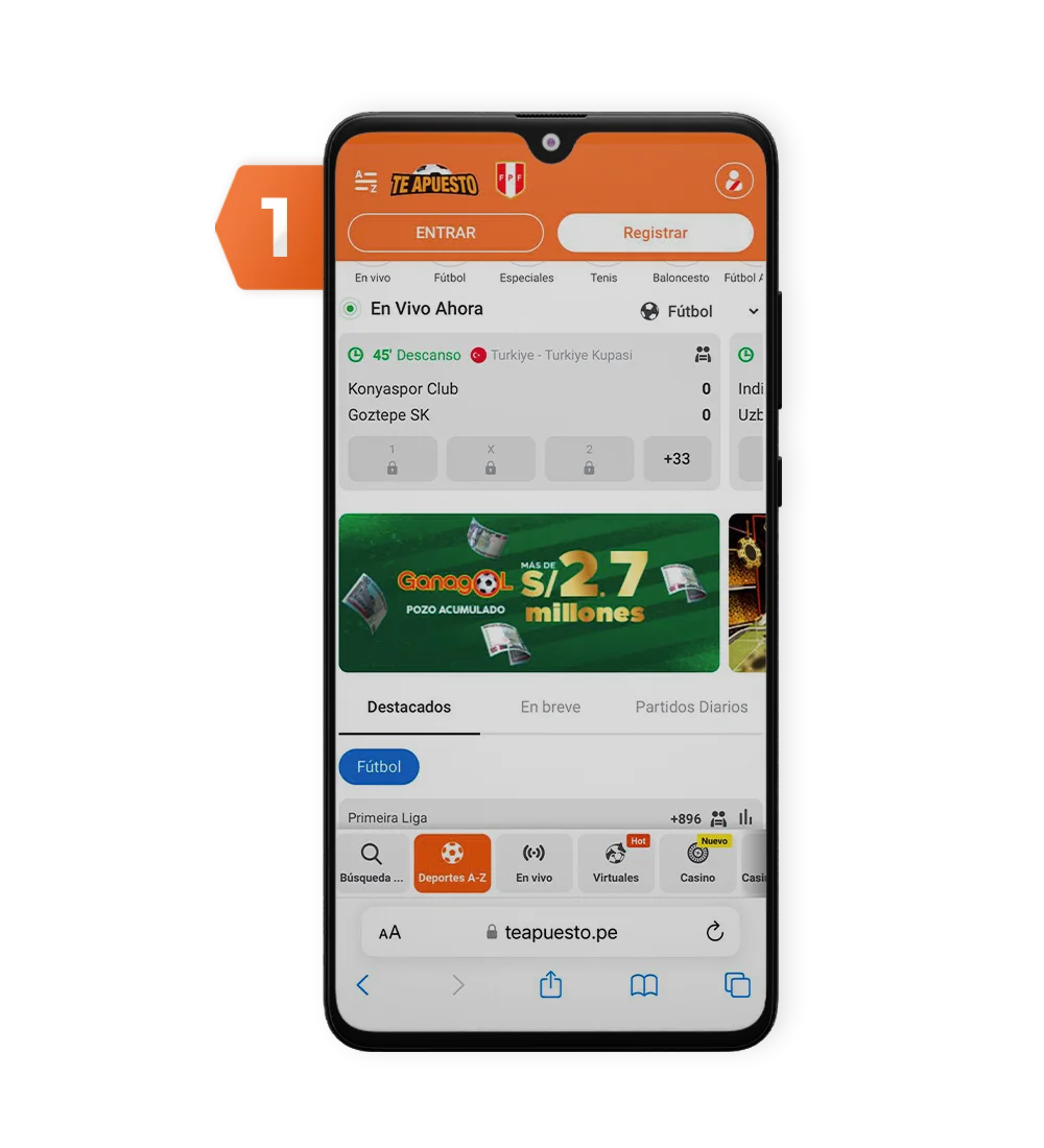 Ingresa en la web de Te Apuesto Perú