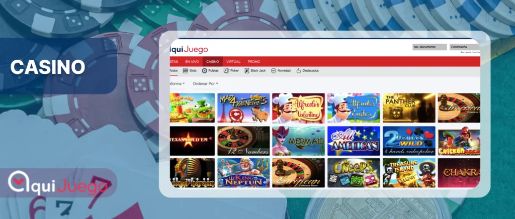 Sección Casino AquíJuego 