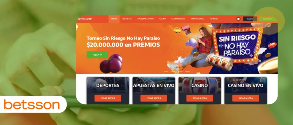 Primero vaya a la página de inicio y haga clic en Registro