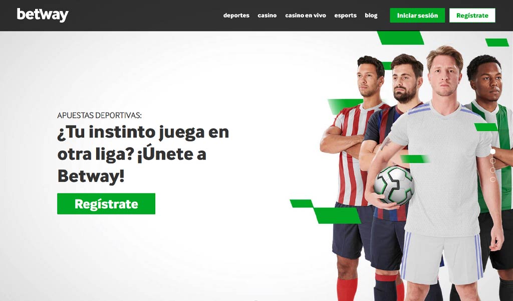 Interfaz del sitio web de la casa de apuestas internacional de Betway