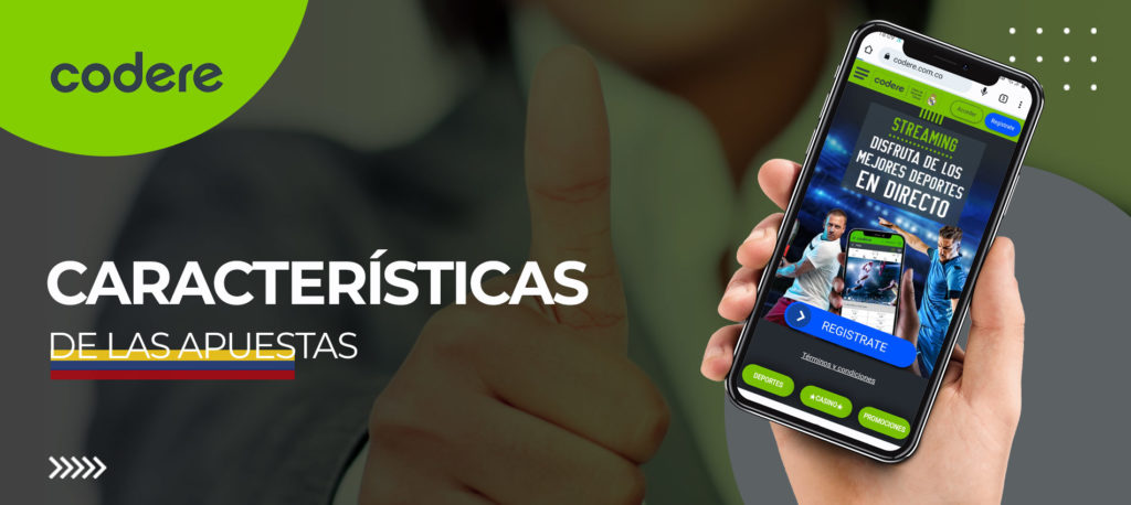 Todos los tipos de apuestas en la aplicación móvil Codere para android