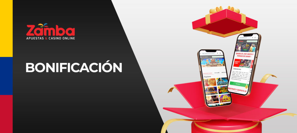 Sección de bonos y promociones de la casa de apuestas y casino Zamba.co