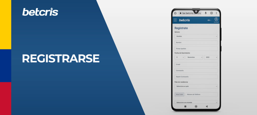 Cómo registrarse en la web de la casa de apuestas Betcris 