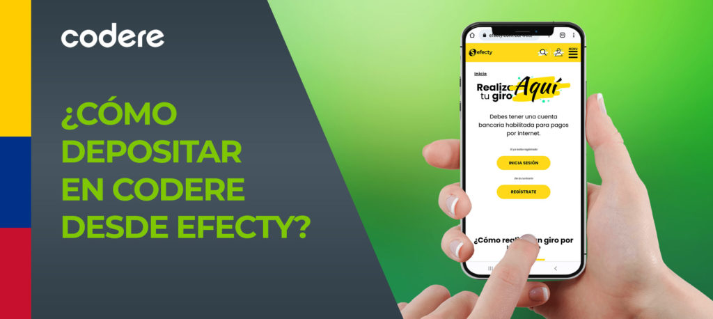 Primer ingreso en una cuenta Codere utilizando Efecty