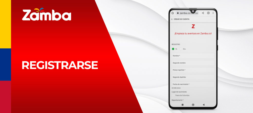 Cómo registrarse en el sitio web de la casa de apuestas Zamba utilizando un teléfono móvil
