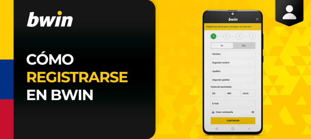 Instrucciones paso a paso para registrarse en la aplicación Android de Bwin