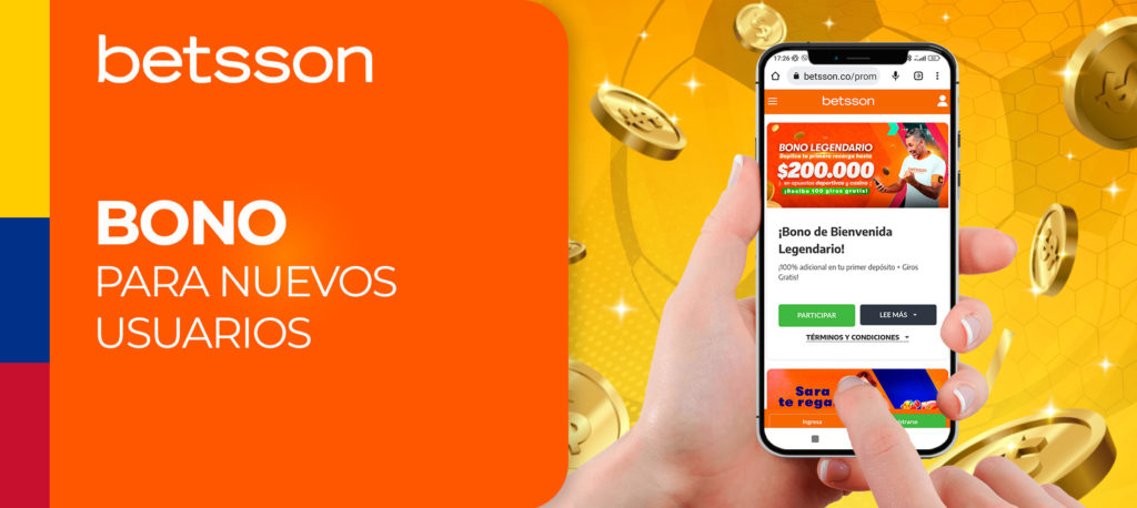 Bono para nuevos usuarios de la casa de apuestas de Betsson en Colombia