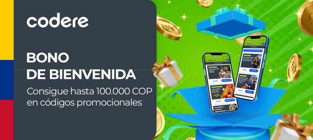 Bono de bienvenida de Codere en la aplicación móvil androide