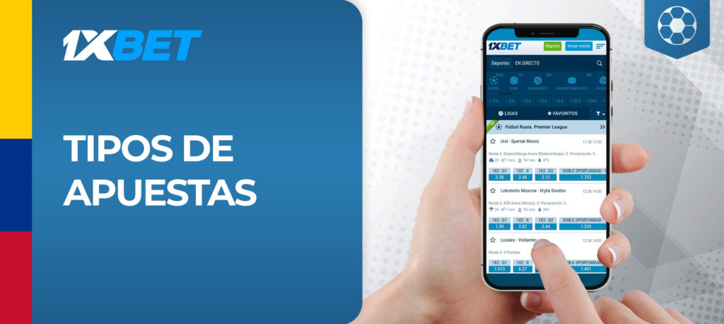 Imagen del mercado de apuestas deportivas de la página web de la casa de apuestas 1xBet