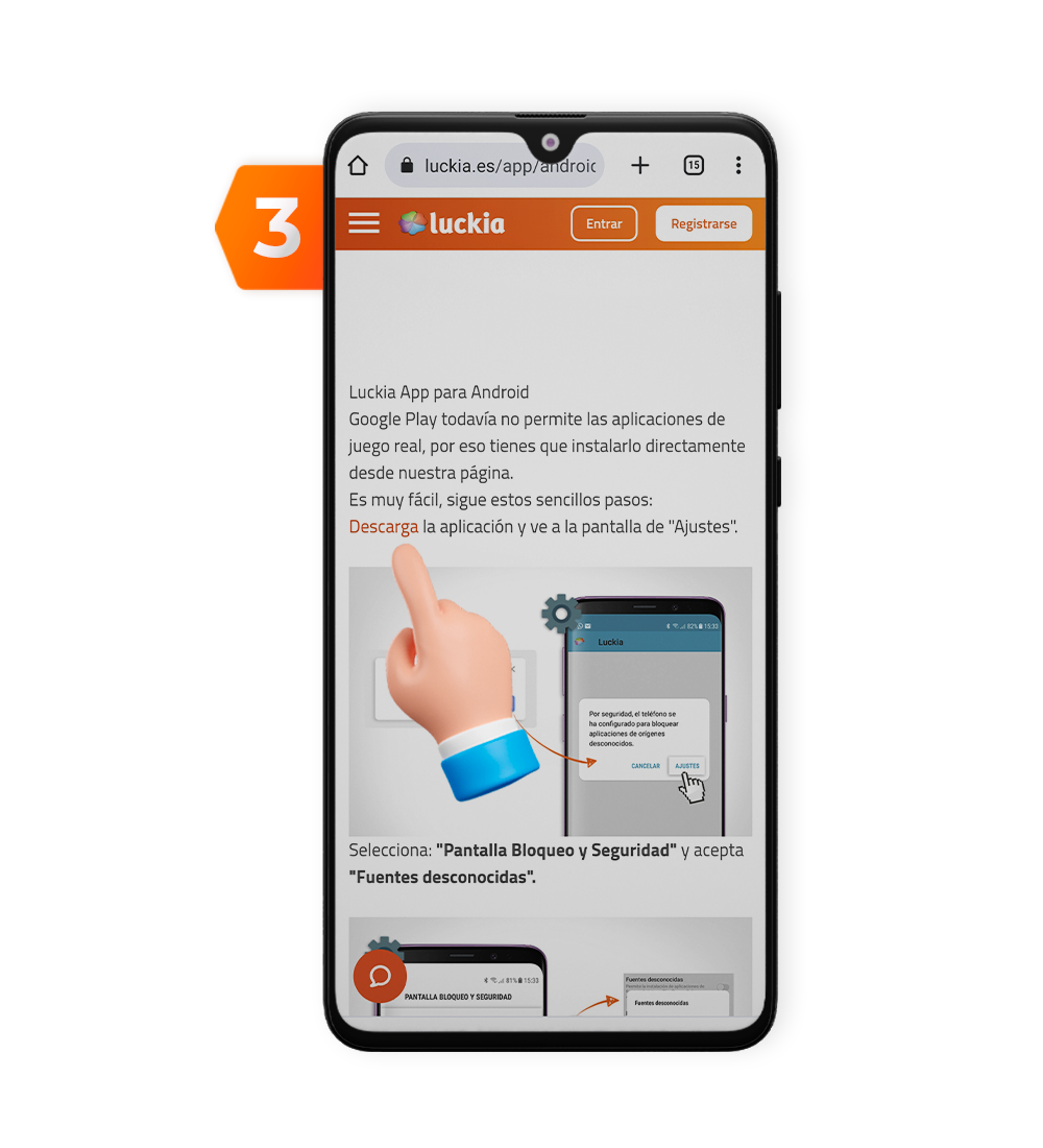 Descarga la aplicación. Paso 3