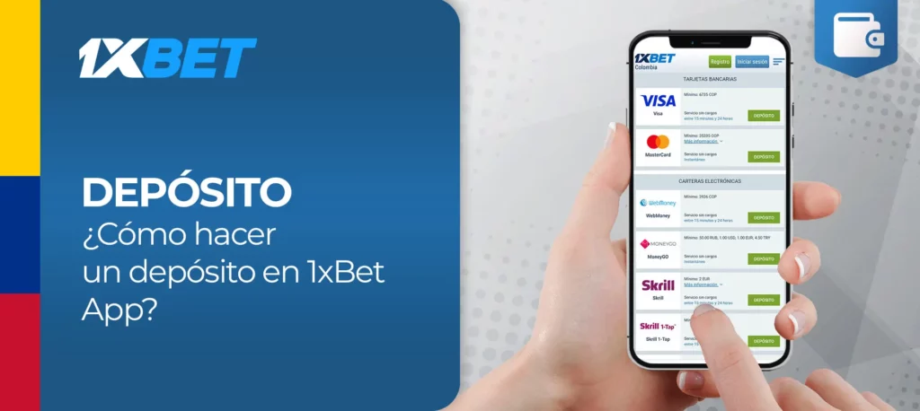 Métodos de pago en la app mobil de 1xbet en Colombia?