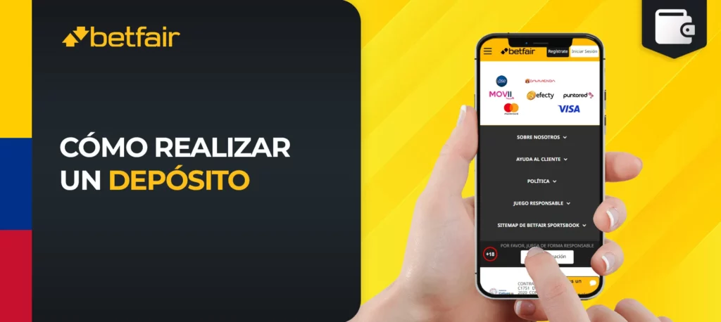 Con unos sencillos pasos, Betfair ofrece la posibilidad de ingresar dinero en la plataforma