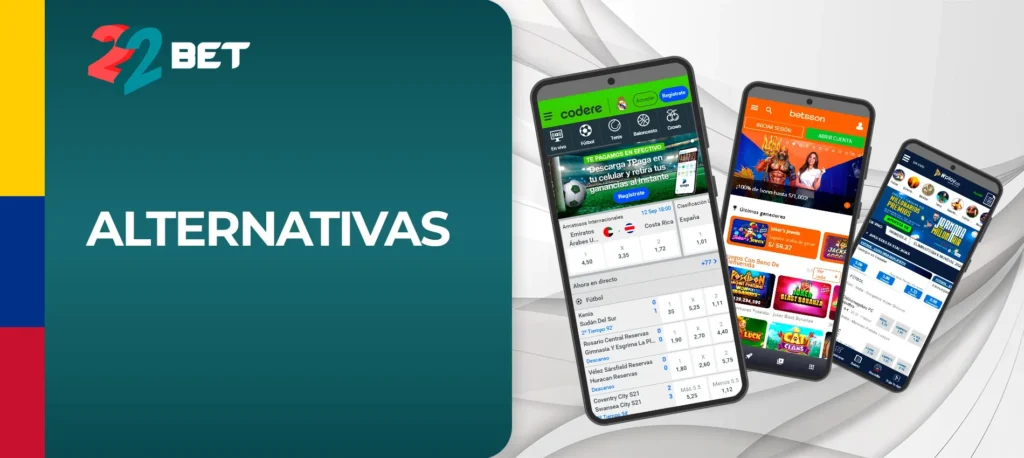 Casas de apuestas similares a la plataforma 22Bet en Colombia