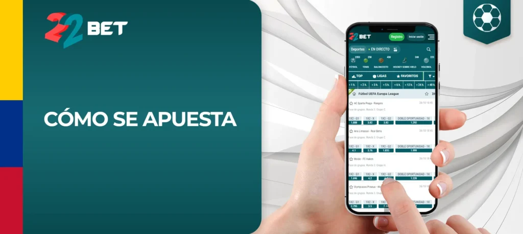 ¿Cómo se realizan las apuestas en la plataforma 22Bet?