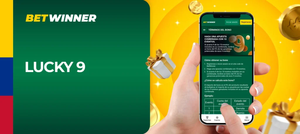 ¿Cómo puedo conseguir el bono Lucky 9 de Betwinner?